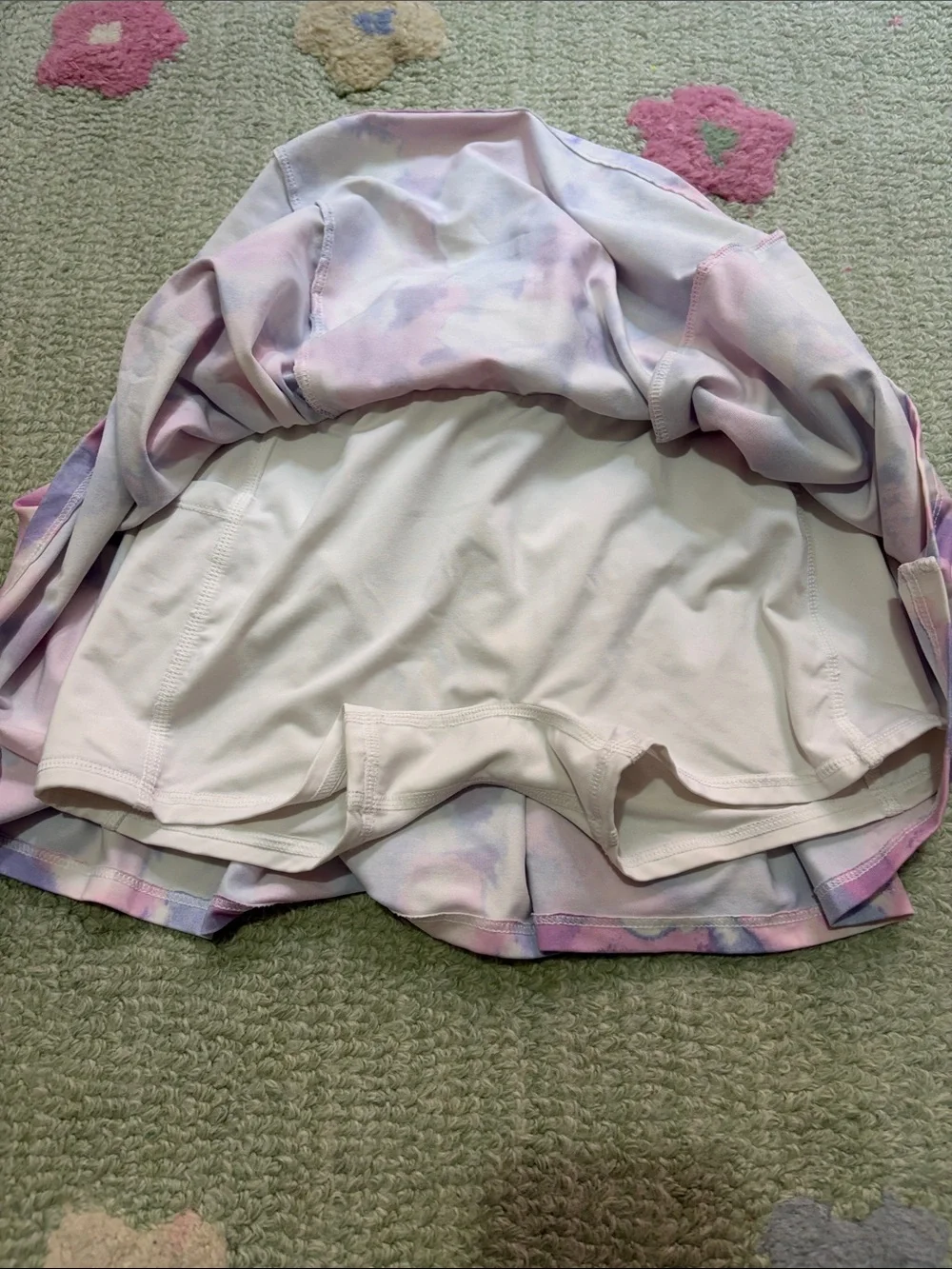 Girls Pink Sleeve less Top & Pastel Watercolor Skort Set